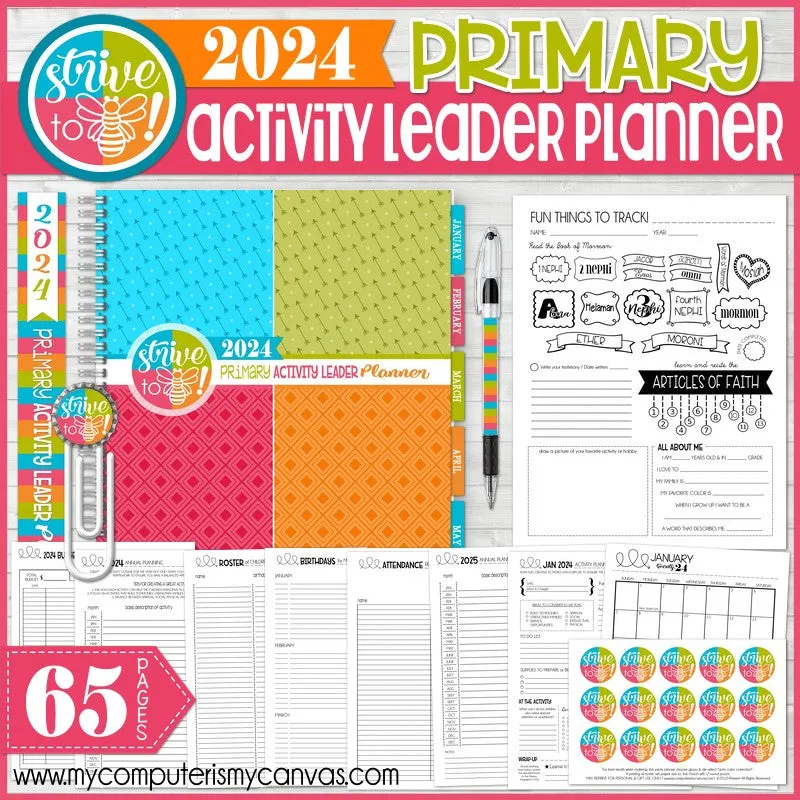 2024 Primary ACTIVITY LEADER PLANNER {Editable} PRINTABLE