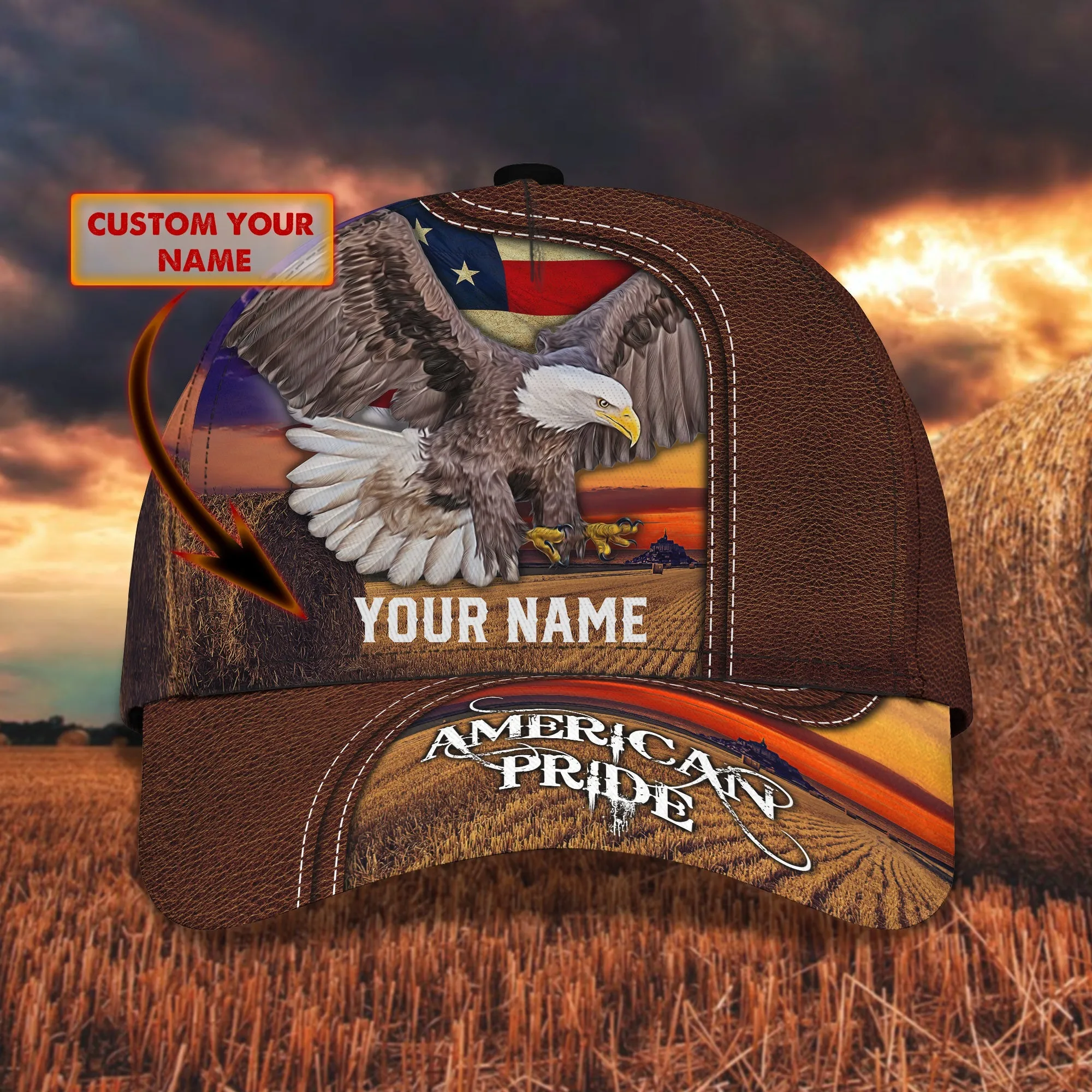 3D Classic Cap American Pride Personalized Name Cap Namashops
