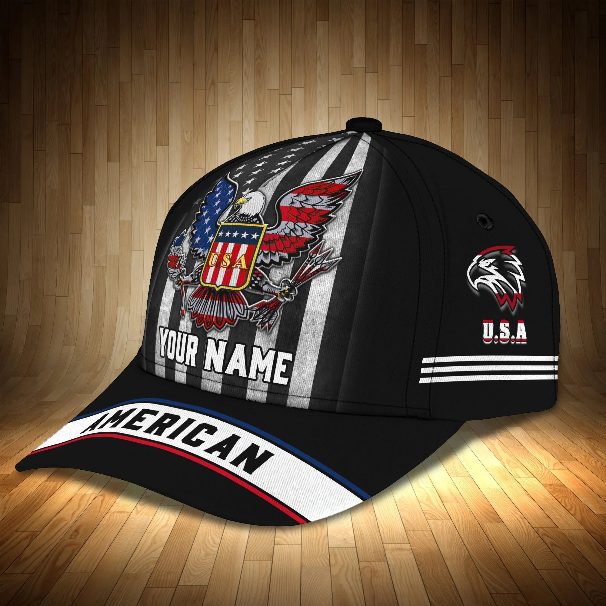 3D Classic Cap American Pride Personalized Name Cap55Namashops