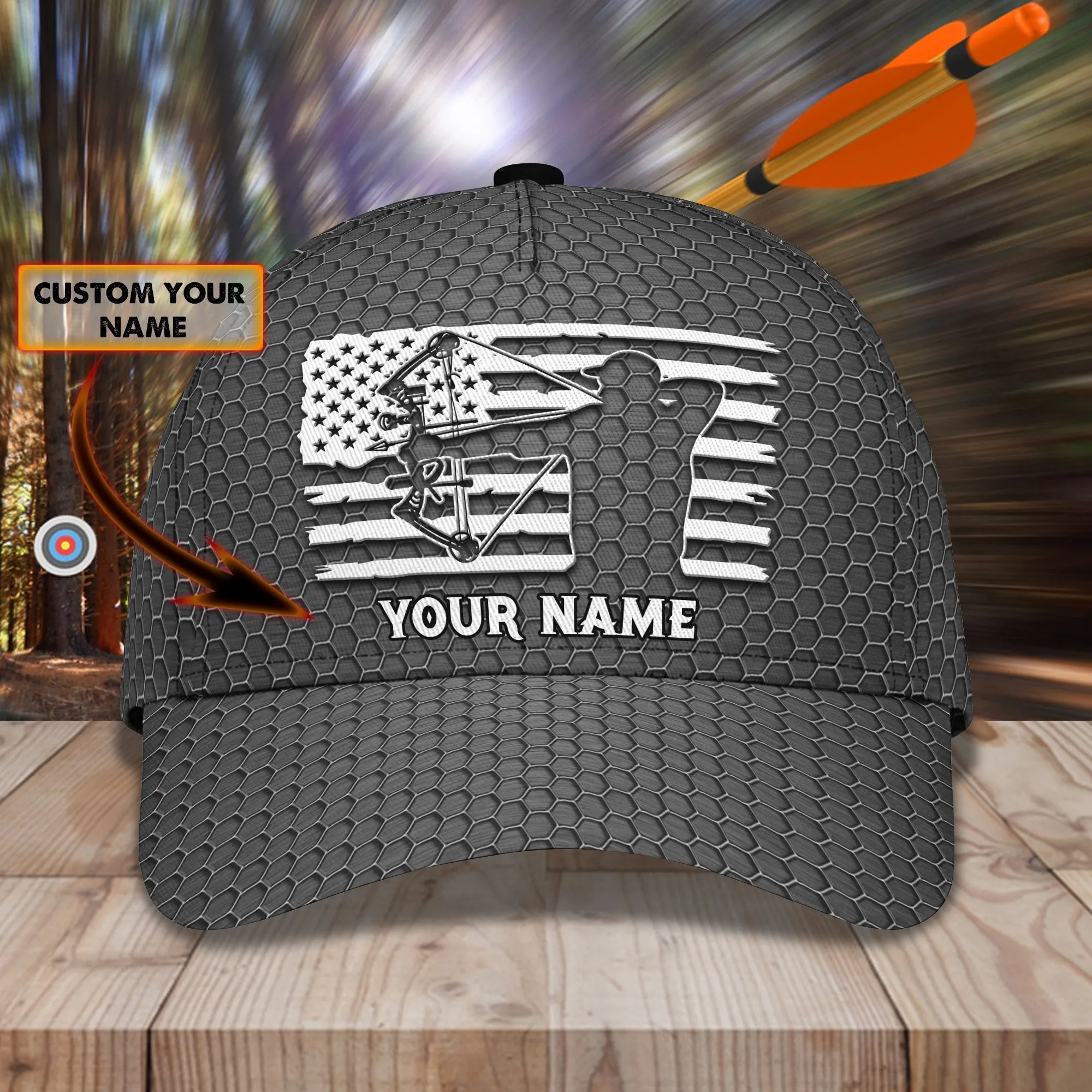 3D Classic Cap Archery Personalized Name Cap 37 Namashops