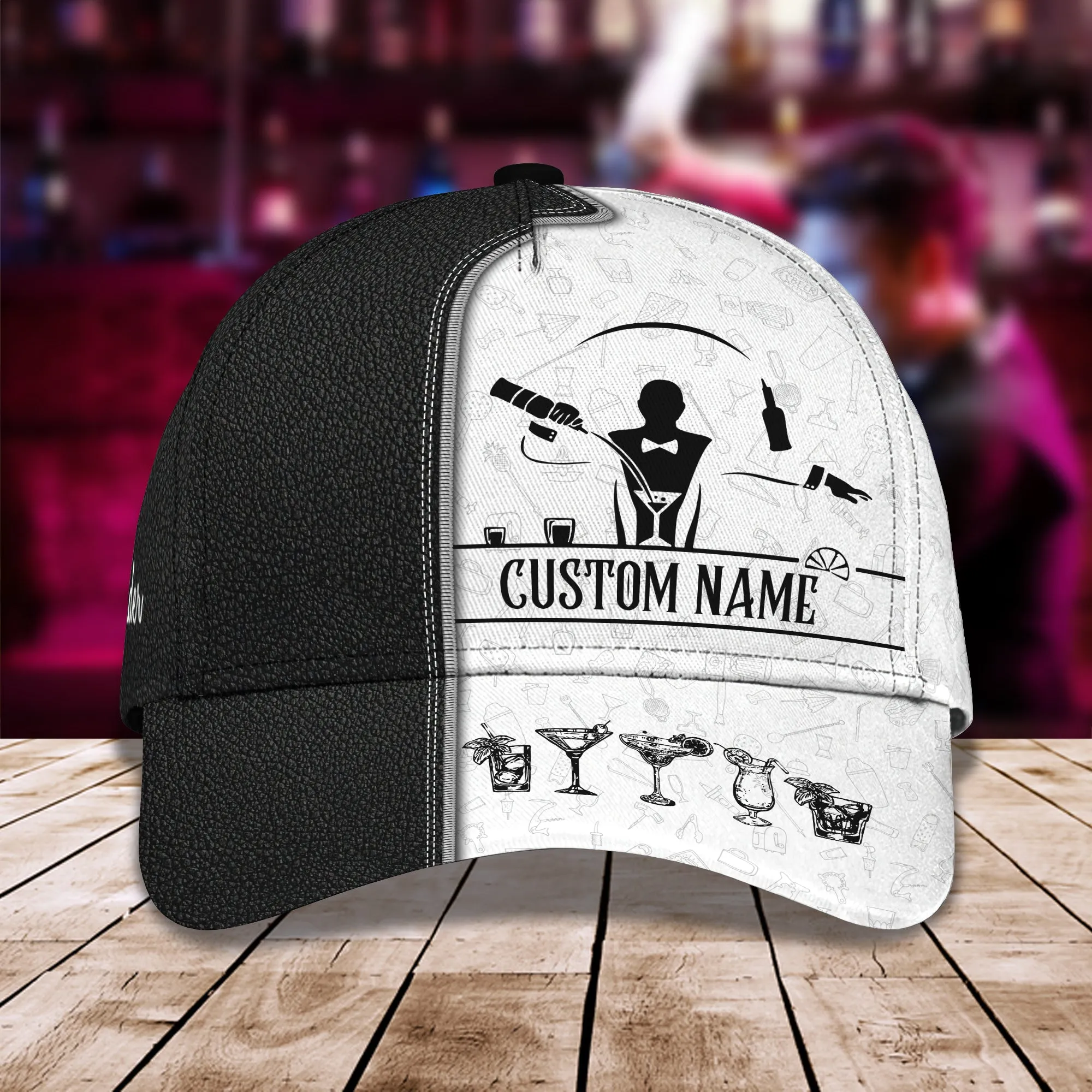 3D Classic Cap Bartender Personalized Name Cap Namashops