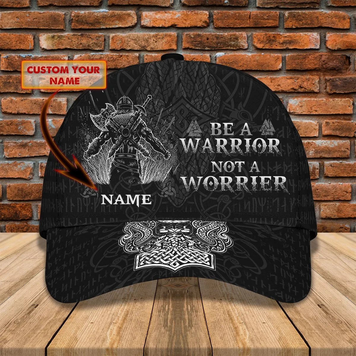 3D Classic Cap Be A Warrior Not A Worrier Personalized Name Cap Namashops
