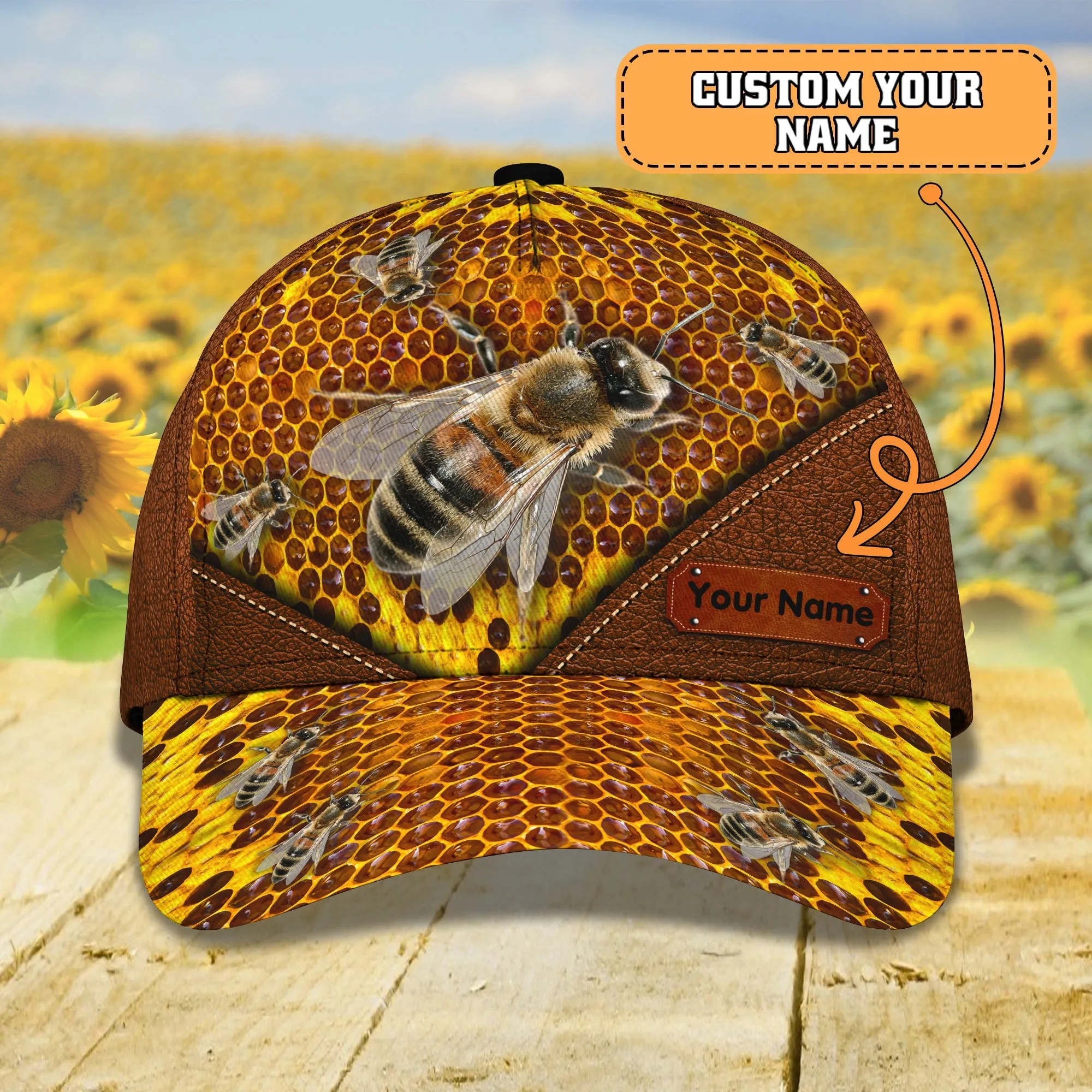 3D Classic Cap Bee Loves Personalize Name Cap Nama257 Namashops
