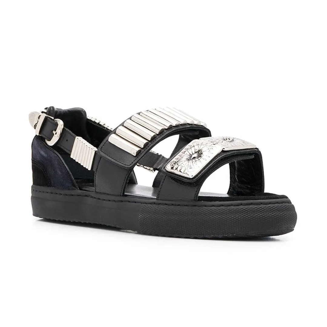 AJ664 Metal Sneakers Sandals Black