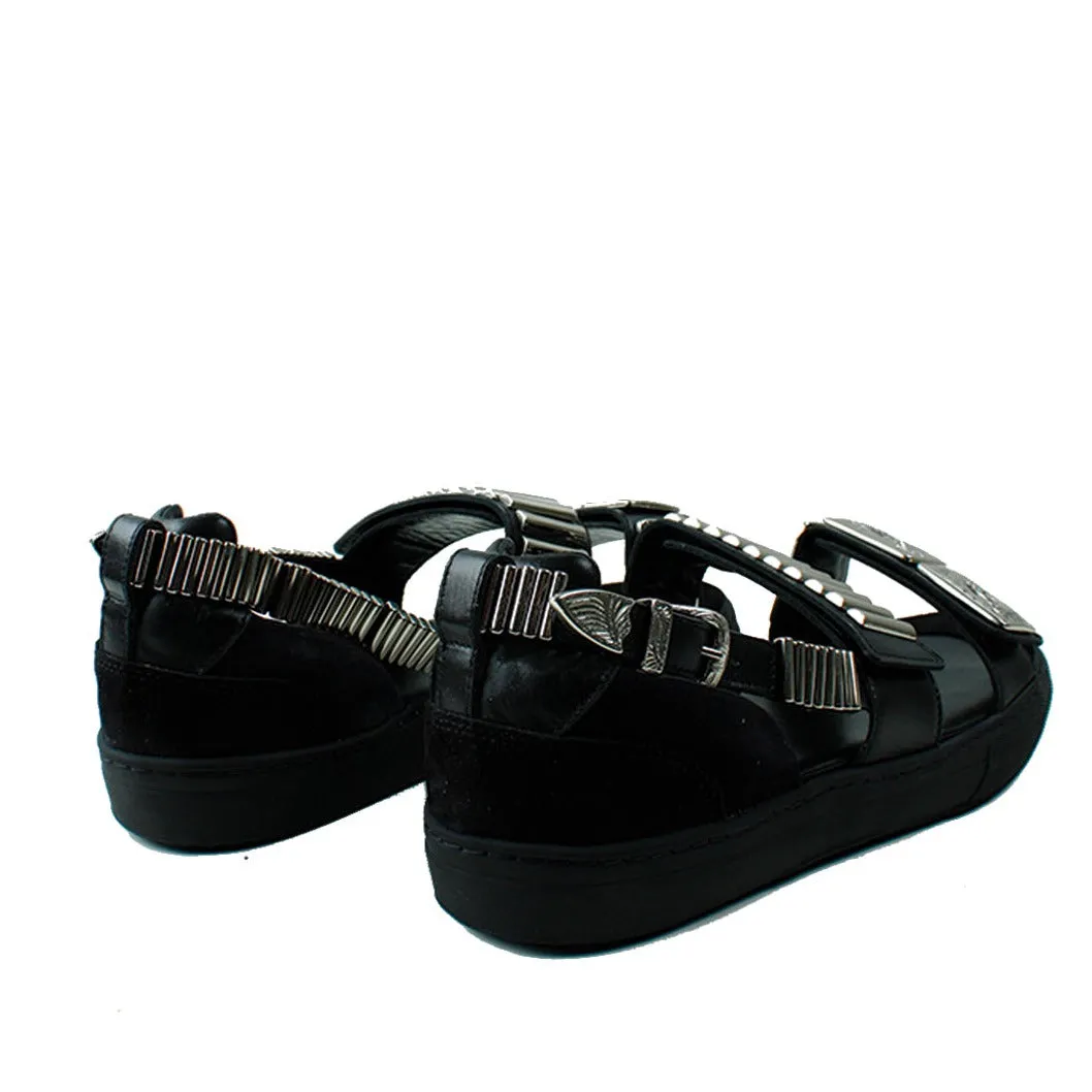 AJ664M METAL SNEAKER SANDALS MEN BLACK