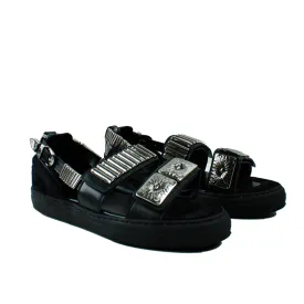 AJ664M METAL SNEAKER SANDALS MEN BLACK