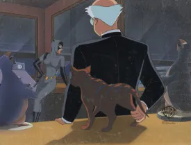 Batman The Animated Series Original Production Cel On Original Background: Catwoman and the Ventriloquist