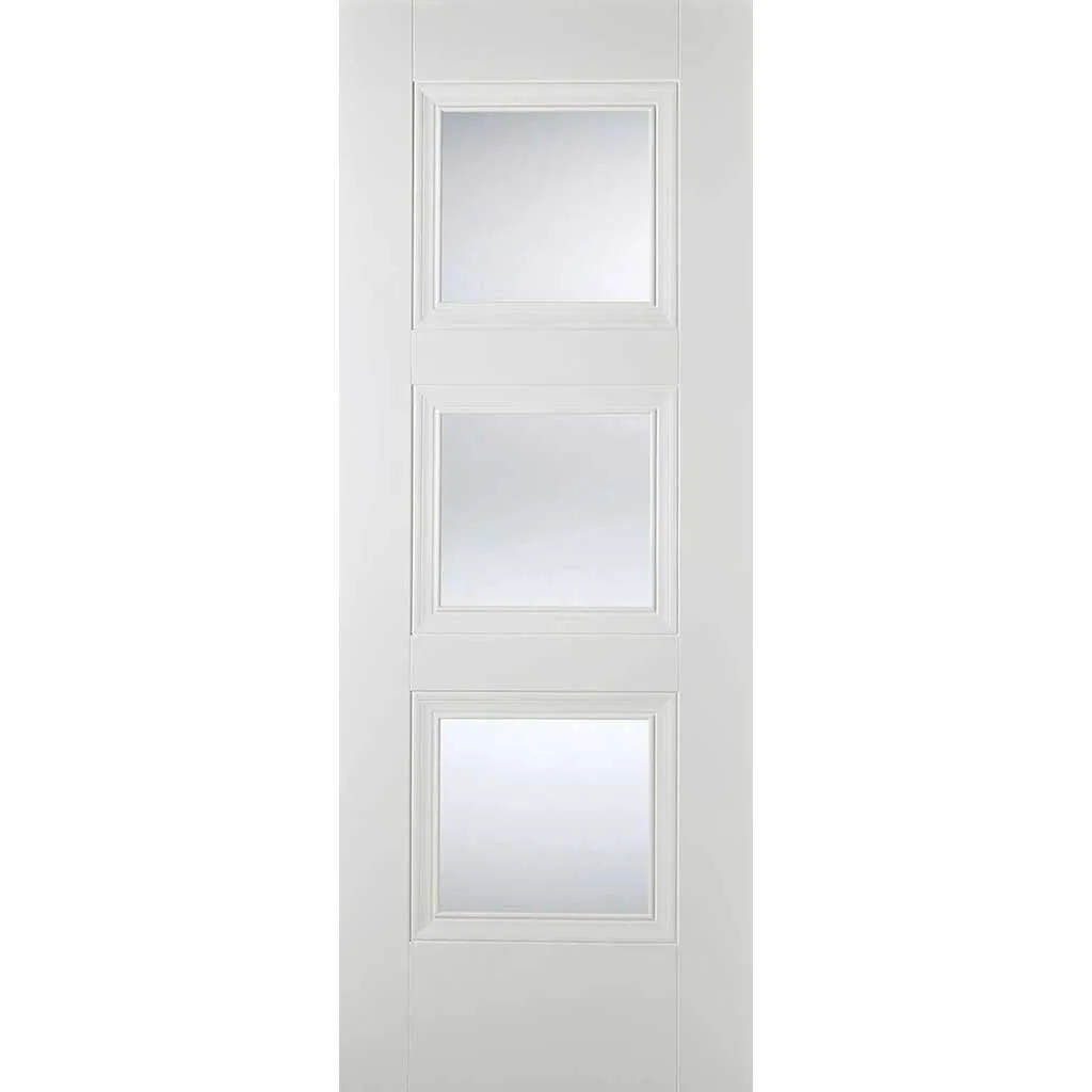 Four Folding Doors & Frame Kit - Amsterdam 3 Panel 3 1 - Clear Glass - White Primed