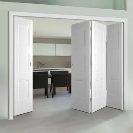 Four Folding Doors & Frame Kit - Amsterdam 3 Panel 3 1 - White Primed