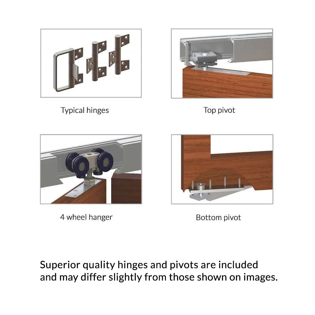 Four Folding Doors & Frame Kit - Belize Light Grey 2 2  - Clear Glass Frosted Lines - Prefinished