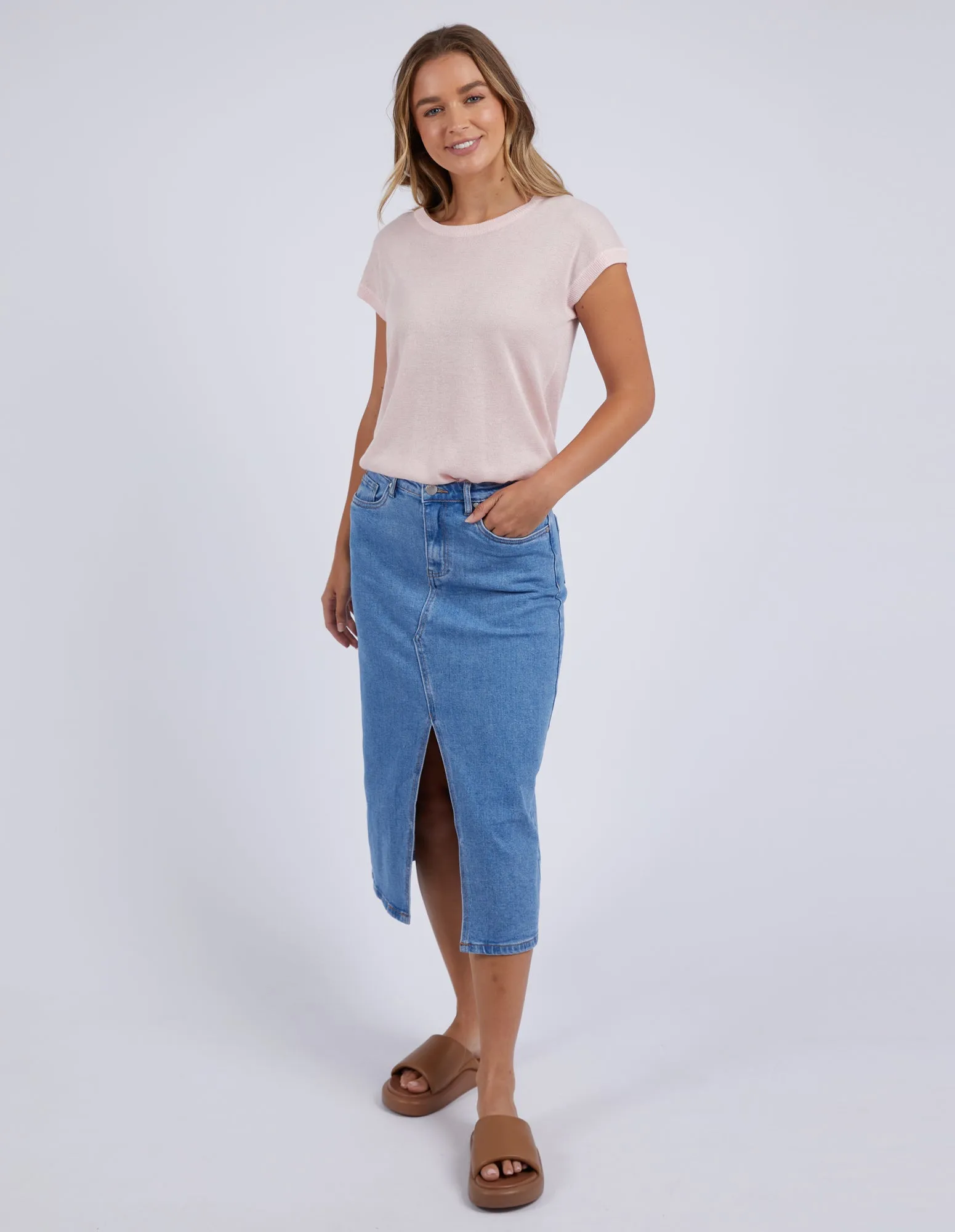 Foxwood Alma Metallic Knit - Pale Pink
