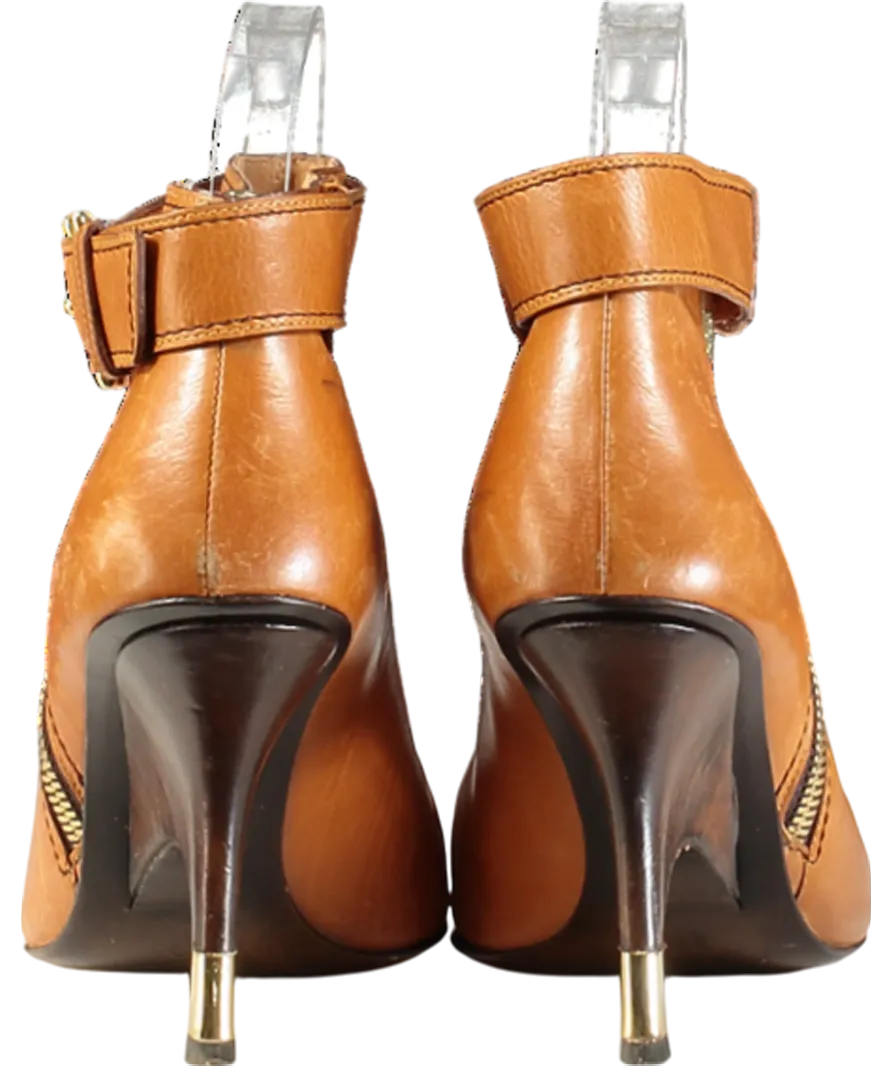 Giuseppe Zanotti Tan Vincini Leather Buckle Detail Ankle Length Boots UK 4 EU 37 👠