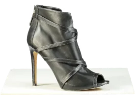 Guess Black Peep Toe Heeled Ankle Boots UK 8 EU 41