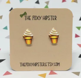Ice Cream Cone Emoji stud Earrings