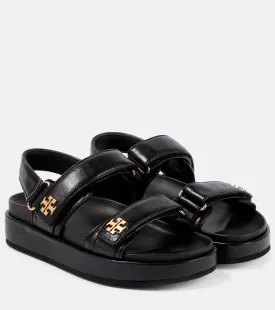 Kira Tory Burch Leather Platform Sandals, Black