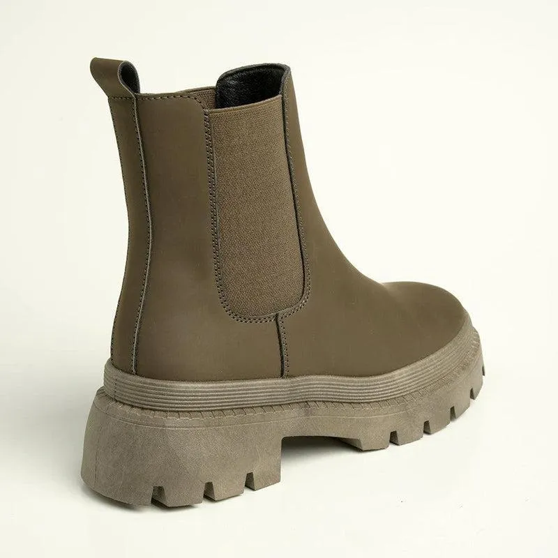 Madison Rachel Chunky Fashion Boot - Olive