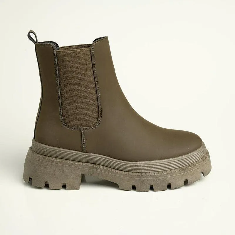 Madison Rachel Chunky Fashion Boot - Olive