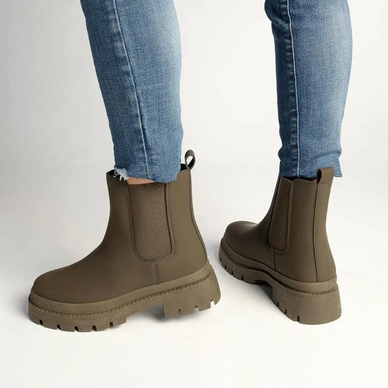 Madison Rachel Chunky Fashion Boot - Olive