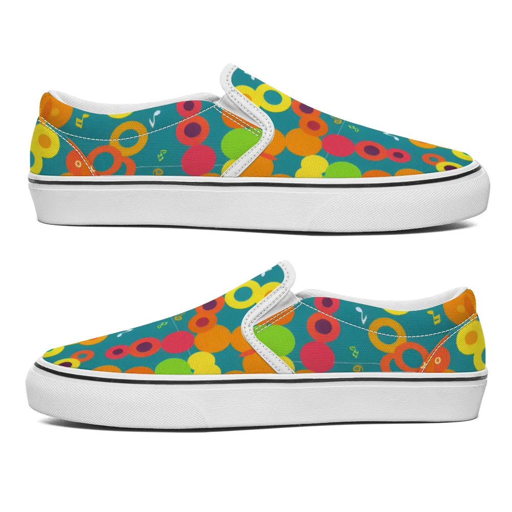 Music Pattern Collection - Unisex Slip-On Canvas Sneakers
