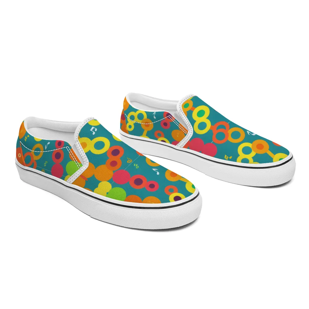 Music Pattern Collection - Unisex Slip-On Canvas Sneakers
