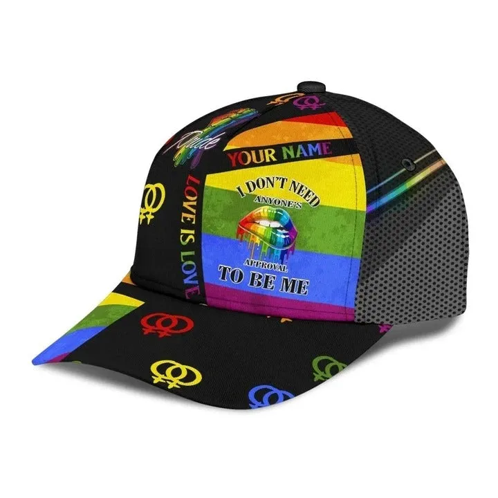 Personalized Lgbt Baseball Cap Hat, Pride Love Wins Lgbt 3D All Over Printing Classic Cap Hat