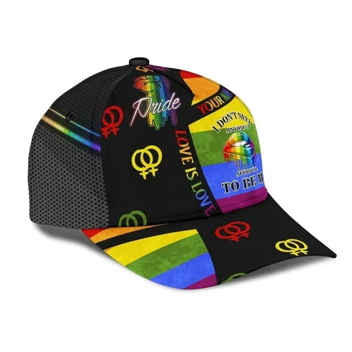 Personalized Lgbt Baseball Cap Hat, Pride Love Wins Lgbt 3D All Over Printing Classic Cap Hat