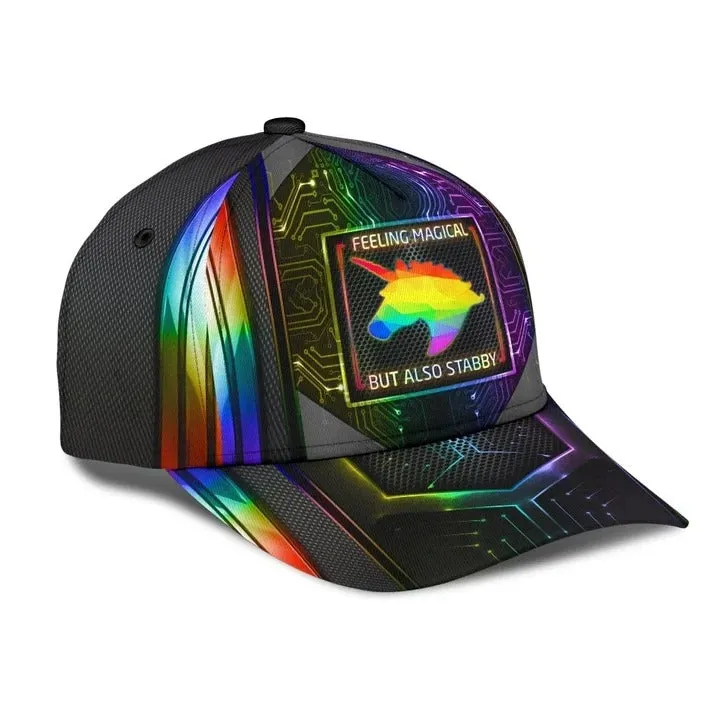 Pride Classic Cap, Lgbt Unicorn Printing Baseball Cap Hat Feeling Magical, Gift For Gaymer