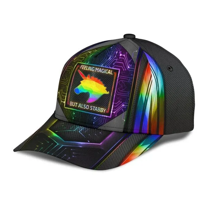Pride Classic Cap, Lgbt Unicorn Printing Baseball Cap Hat Feeling Magical, Gift For Gaymer