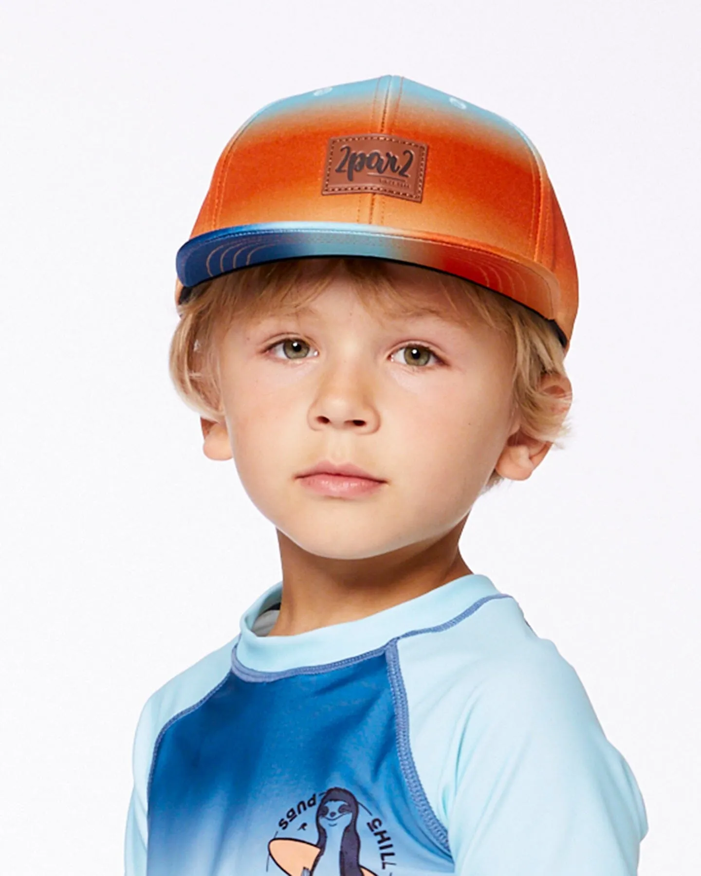 Printed Cap Navy Blue, Turquoise, And Orange