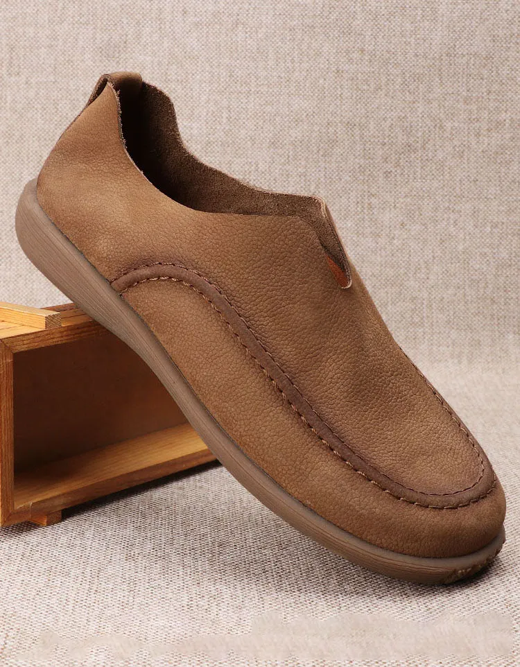 Real Leather Comfortable Soles Flat Shoes for Men 38-44