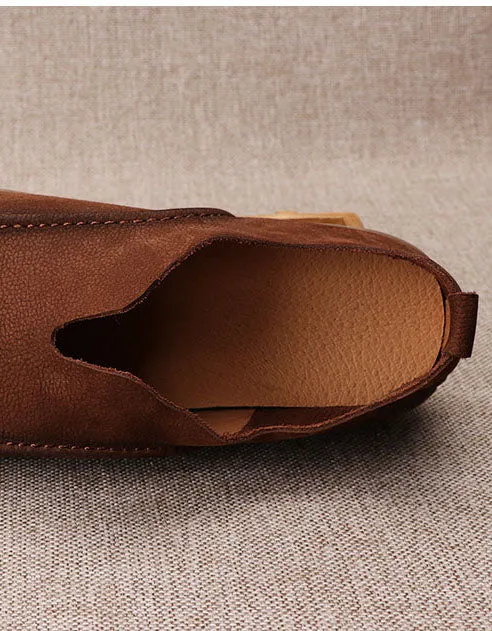 Real Leather Comfortable Soles Flat Shoes for Men 38-44