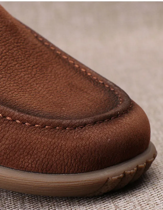 Real Leather Comfortable Soles Flat Shoes for Men 38-44