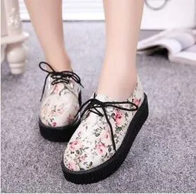 retro lace-up platform shoes