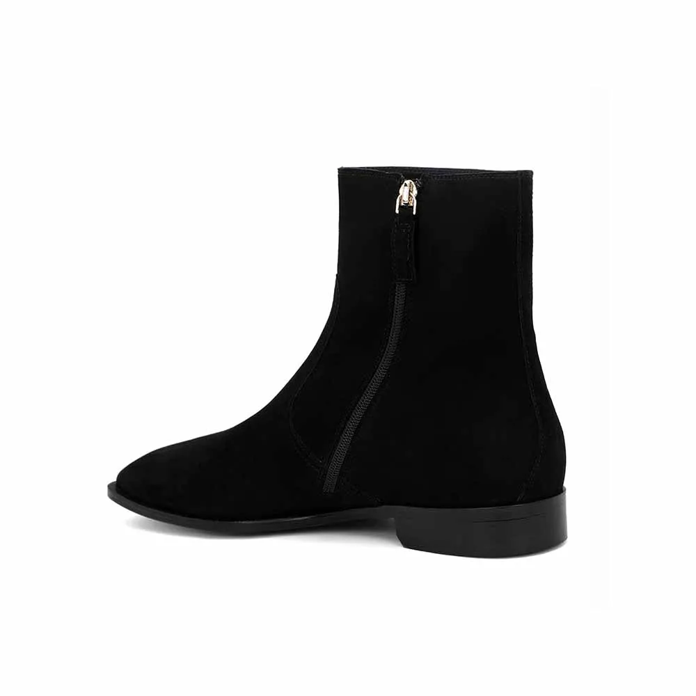 Saint G Black Nubuck Leather Ankle Boots