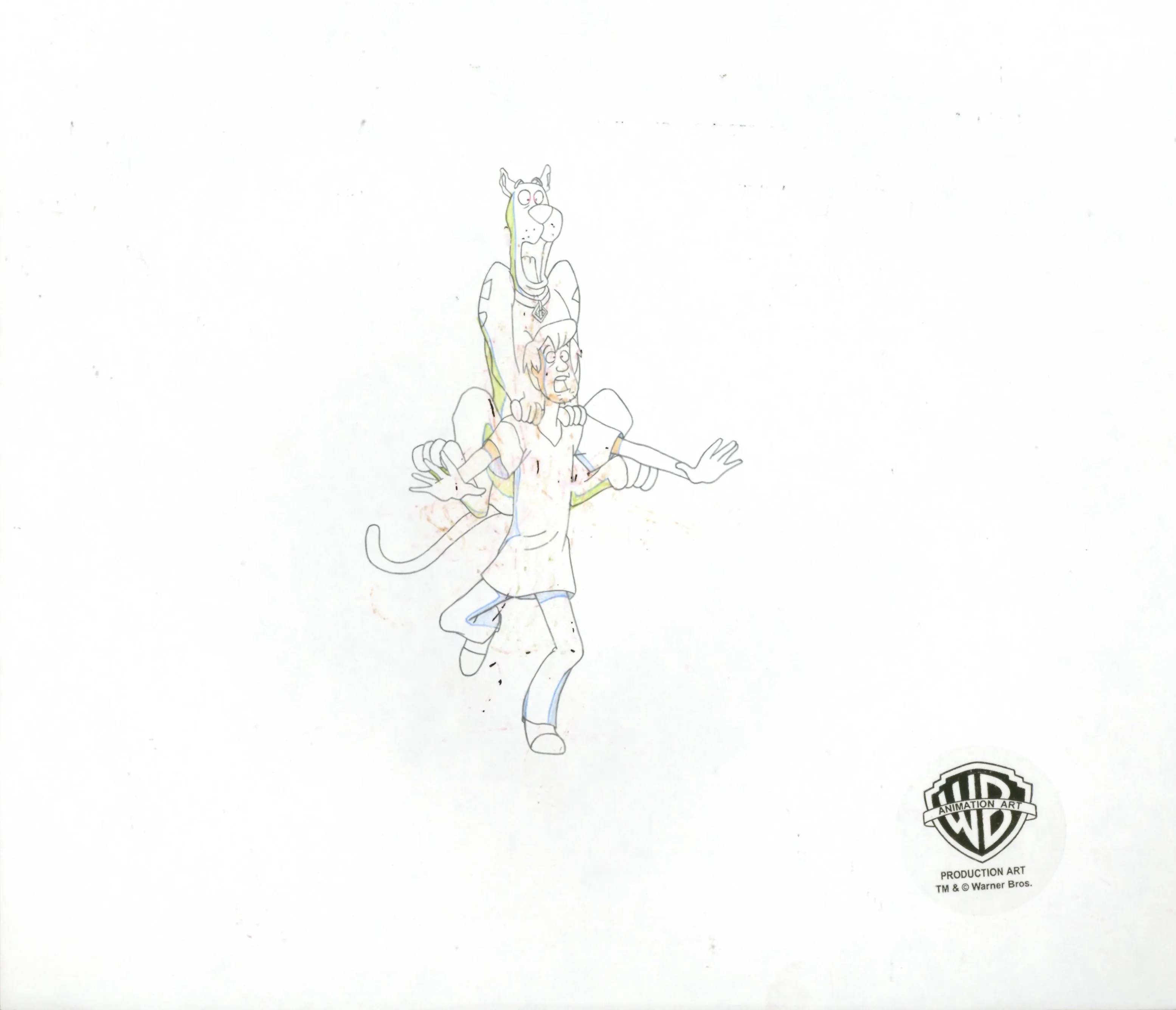Scooby-Doo on Zombie Island Original Production Cel with Matching Drawings Signed by Bob Singer: Scooby, Shaggy, Monster