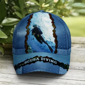 Scuba Diving Metallic Blue Baseball Cap Coolspod