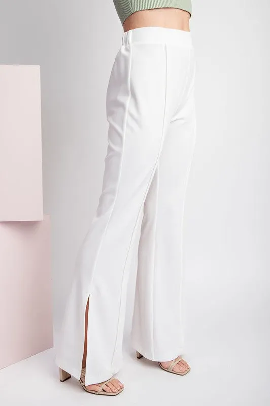 Solid Pants With Side Slit Detail by ee:some