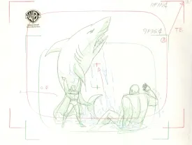 Superman the Animated Series Original Production Drawing: Superman and Lex Luthor