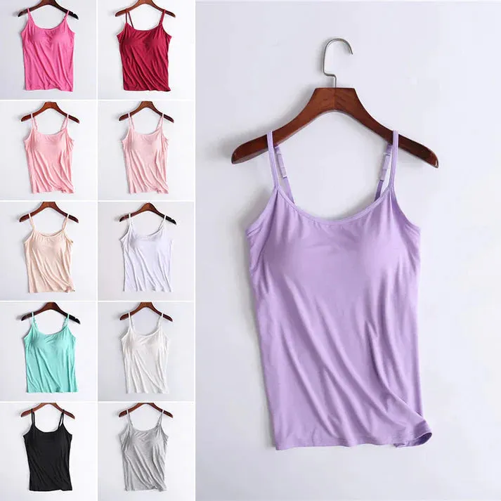 Tank Top With Built-In Bra  ( BUY 1 GET 1 FREE )